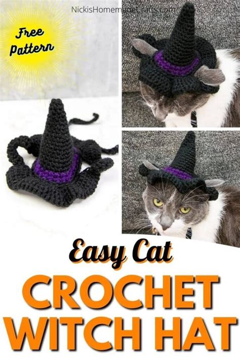 Easy Free Crochet Hat Pattern This Cats Witch Hat Crochet Pattern Is