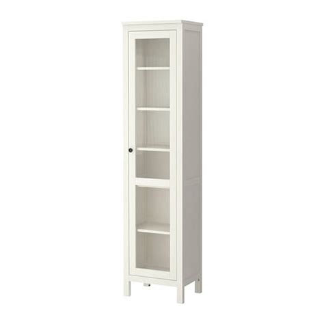 Hemnes Glass Door Cabinet White Stain 49x197 Cm Ikea