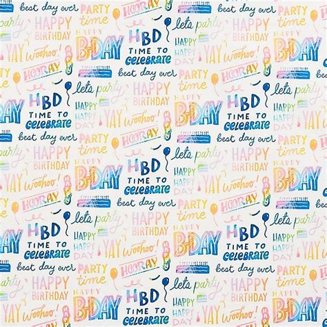 Happy Birthday Rainbow Script Stone Wrapping Paper The Paper Store