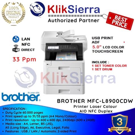 Jual Brother Mfc L8900cdw Printer Laser Colour Aio L8900 Color Nfc Duplex Shopee Indonesia