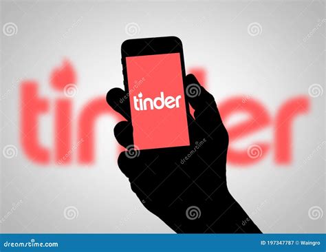 Tinder Mobile Device With Tinder App Editorial Photography