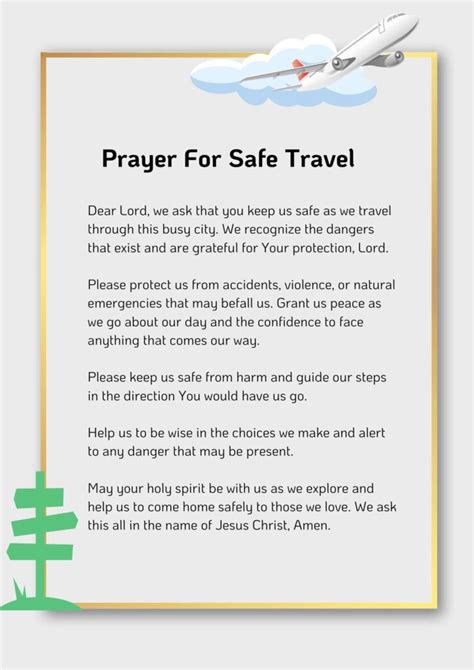 Prayer For Safe Travel Sample Best Save Journey Prayer Examples