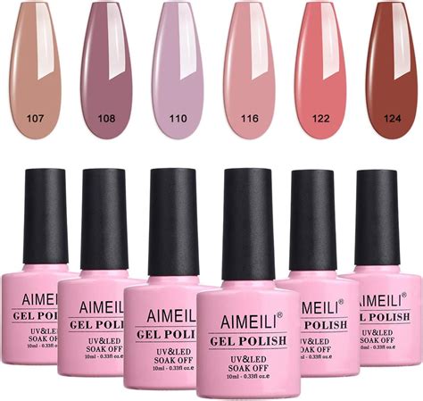 Aimeili Gel Nail Polish Set Soak Off Uv Led Gel Polish Multicolour Mix