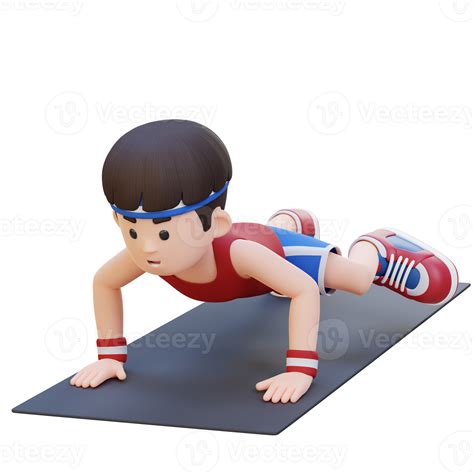 3d Sporty Male Character Performing Spiderman Push Up Exercise At Home Gym 25214053 Png