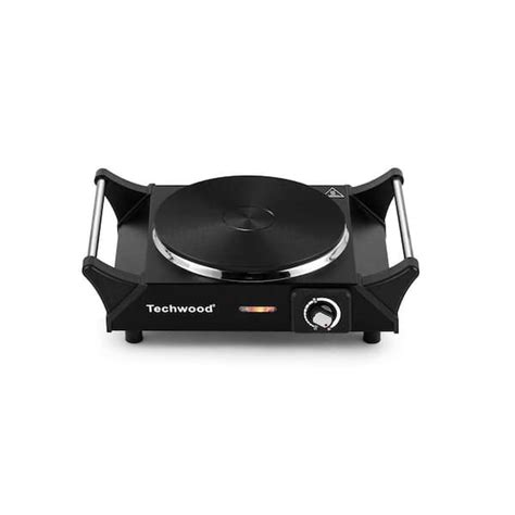 Elexnux Portable Single Burner 7 6 In Black Electric Stove 1500 Watt Hot Plate With Anti Scald