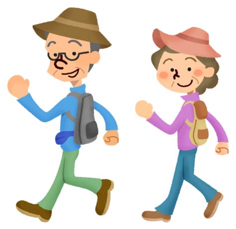 Senior couple hiking | Free Clipart Illustrations | Japaclip