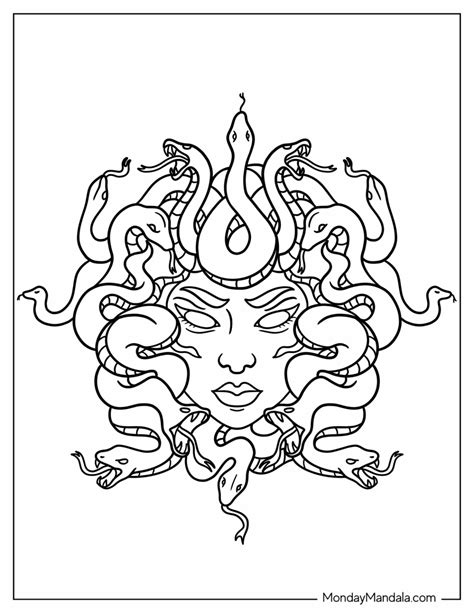 Medusa Coloring Pages Free Pdf Printables