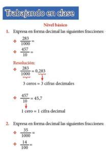 Expresi N Decimal De Una Fracci N Para Quinto De Primaria