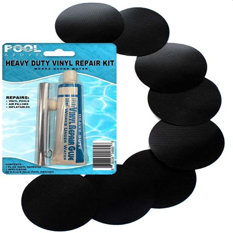 1 Oz Heavy Duty Black Vinyl Pool Patch Underwater Repair Kit