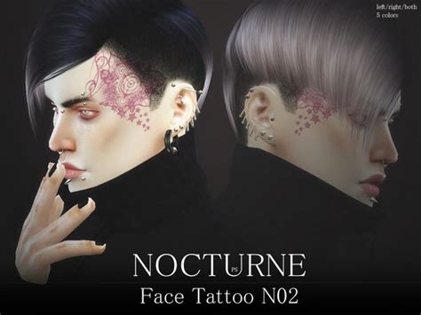 Pralinesims' Face Tattoo Nocturne N02 | Sims 4 tattoos, Sims, Sims 4