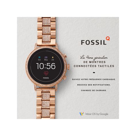 Montre connectée Fossil femme acier doré rose - Femme - modèle FTW6011 ...