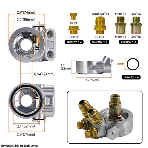 Universal 22 Row AN10 Oil Cooler Kit W 3 4 X16UNF M20x1 5 Thermostat