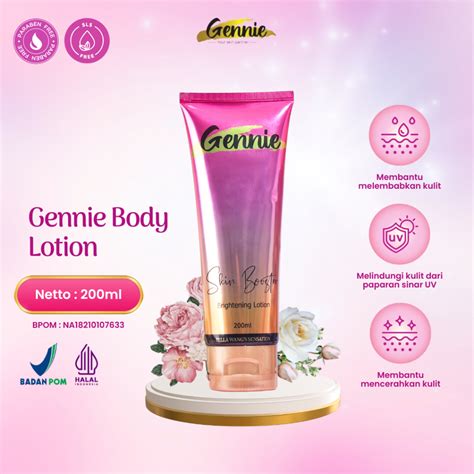 Jual Body Lotion Krim Tubuh Gennie Pelembab Pencerah Kulit Badan Alami