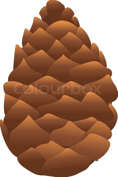 Botanical Pine Cone Icon Cartoon Style Stock Vector Colourbox