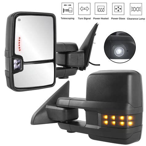 2x Power Heated Tow Mirrors Puddle Lamp For 2010 2018 Dodge Ram 1500 2500 3500 Ebay