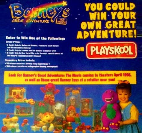 Barneys Great Adventure Toys Sweepstakes Promo Ad By Bestbarneyfan On