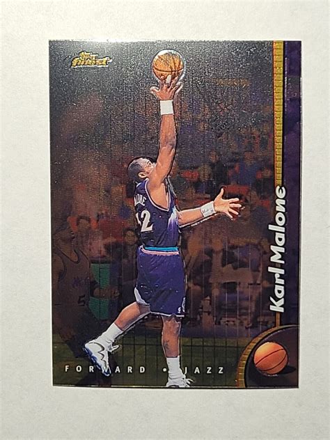 Topps Finest No Peel Protector Karl Malone Utah Jazz Ebay