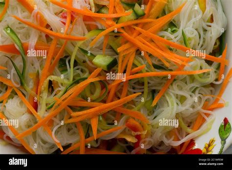 Funchoza salad with vegetables Stock Photo - Alamy