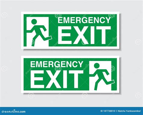 PrintGreen Emergency Exit Sign Fire Exit Sign Emergency Door Symbol