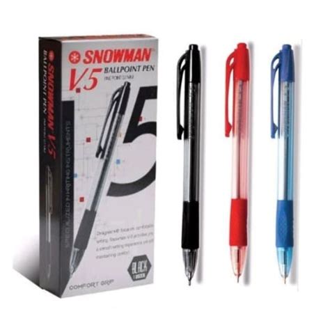 Jual Pen Pulpen Snowman V5 07mm 1 Lusin Hitam Jakarta Barat