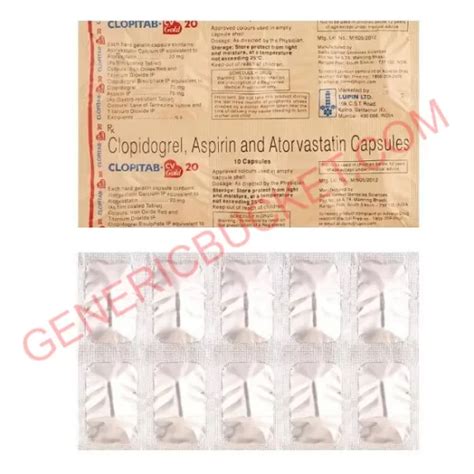 Clopitab Cv Gold 20mg Capsule Atorvastatinclopidogrel Genericbucket