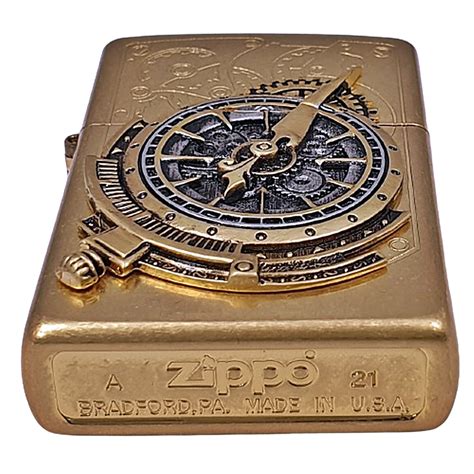 Zippo Steampunk Clock Lighter Genuine Case Pocket Windproof Brass Made