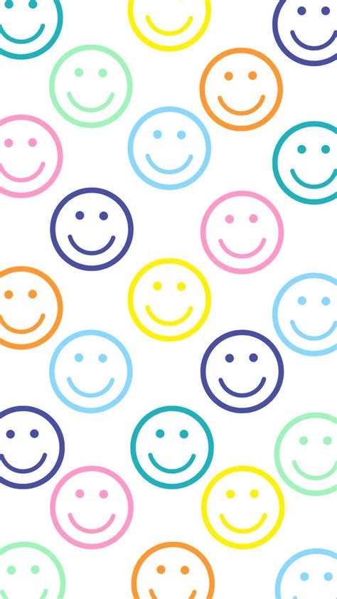 Multicolor Smiley Faces | Smiley, Vintage flowers wallpaper, Wallpaper