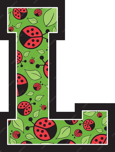 Premium Vector | L is for ladybird alphabet learning educational