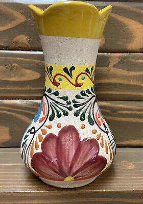 Mexican Talavera Flower Vase H Relieve Ebay