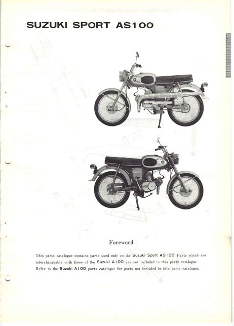 Suzuki A100 Parts Manual