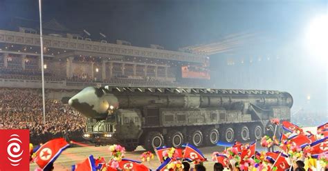 North Korea Shows Off Ballistic Missiles Drones At Night Time Parade