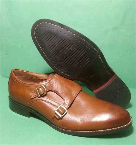 Cole Haan Men Leather Double Monk Strap Brown Shoes Size 85 Ebay