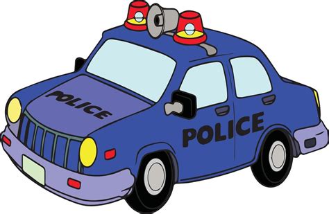 Blue Police Car. Police Cars, Vector Art, Royalty Free, Clip Art, Blue, Pictures