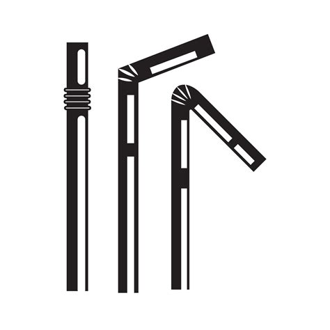 plastic water straw icon logo vector design template  vector