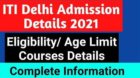 Iti Delhi Admission Details Iti Delhi Admission Process