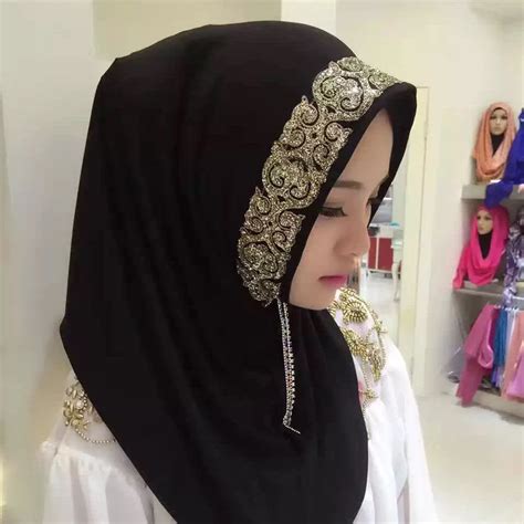 Luxury Brand New Muslim Hijab For Women Fashion Shinny Crystal Flower