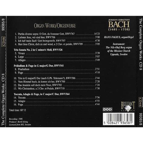 Bach organ works orgelwerke partita trio sonata präludium