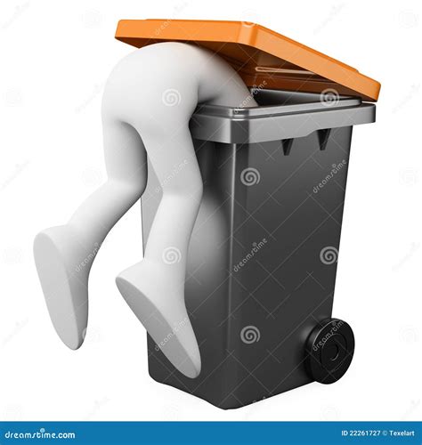 3d Person Looking For In A Bin Stock Illustration Illustration Of