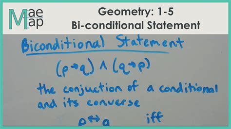 Geometry: 1-5 Biconditional Statement - YouTube