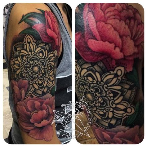 Peonies And Mandala Half Sleeve By Christina Walker Tattoonow