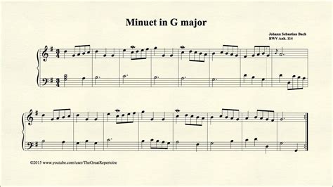 Bach Minuet In G Major Bwv Anh Piano Youtube