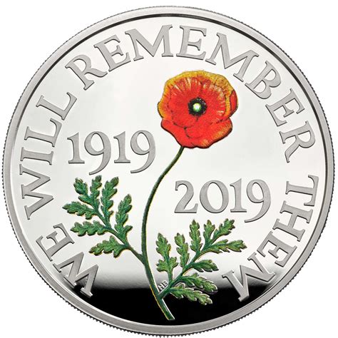 Pounds Elizabeth Ii Remembrance Day Silver Piedfort Reino