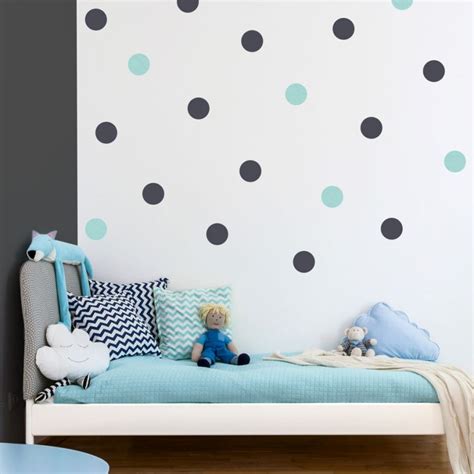 Dark Grey And Aqua Spot Wall Stickers Stickerscape