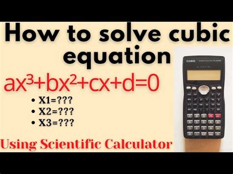 How To Solve Cubic Equation Using Scientific Calculator Youtube