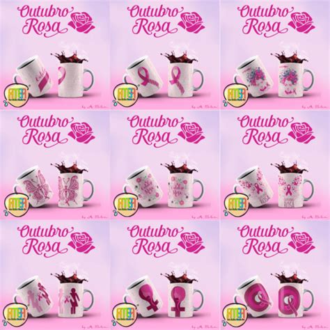 Pack Outubro Rosa Canecas Ana Melim Studio Art