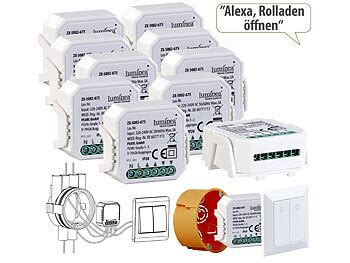 Luminea Home Control Rolladensteuerung 10er Set WLAN Unterputzmodule