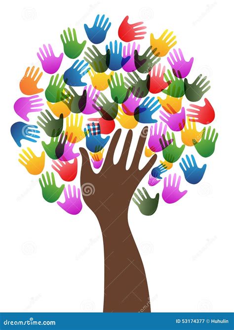 Isolated Diversity Hands Tree Background Stock Vector Illustration Of