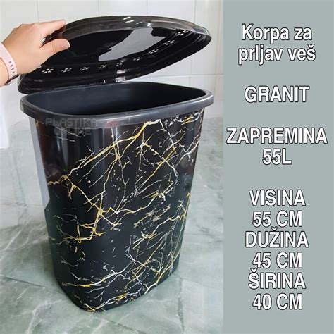 Korpa Za Prljav Veš 55l Granit Plastika Online