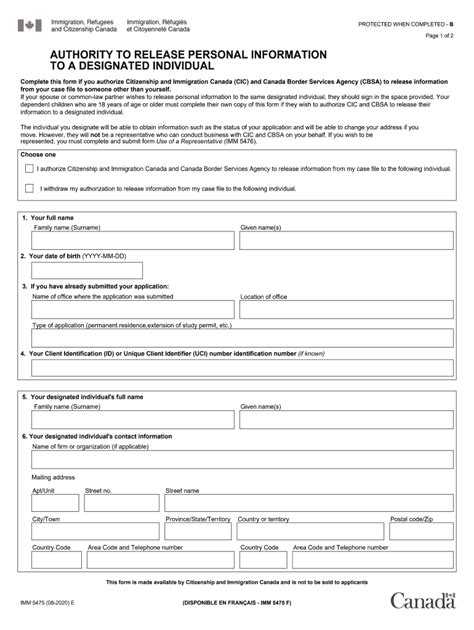 2020 2025 Formulaire Canada Imm 5475 Remplir En Ligne Imprimé Fillable Vide Pdffiller