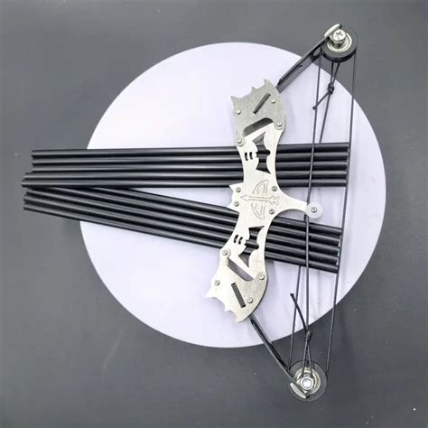 Stainless Steel Mini Compound Bow Set Micro Archery Bow Kit With Arrows